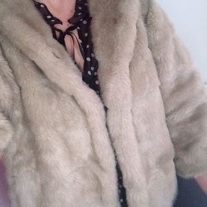 Faux Fur Tan H&M Cropped Jacket